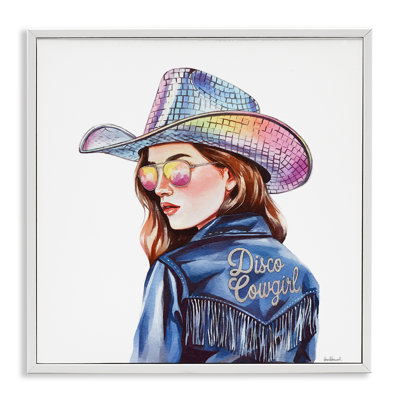 Vache disco en giclée bleue, design par Amanda Greenwood