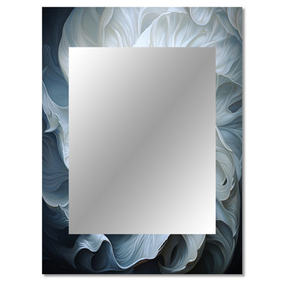 Seashell Monochromatic Whispers I - Seashell Large Wall Mirror, White Decorative Mirror, Printed Metal Art