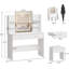 Ensemble de coiffeuse avec miroir lumineux, ensemble de coiffeuse avec prise de courant-514621215