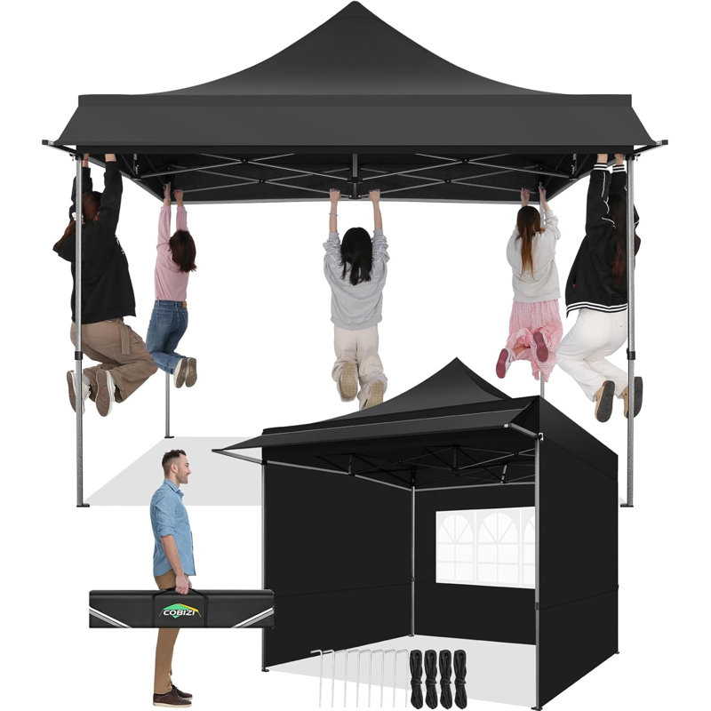 3 x 3m Steel Canopy, Black