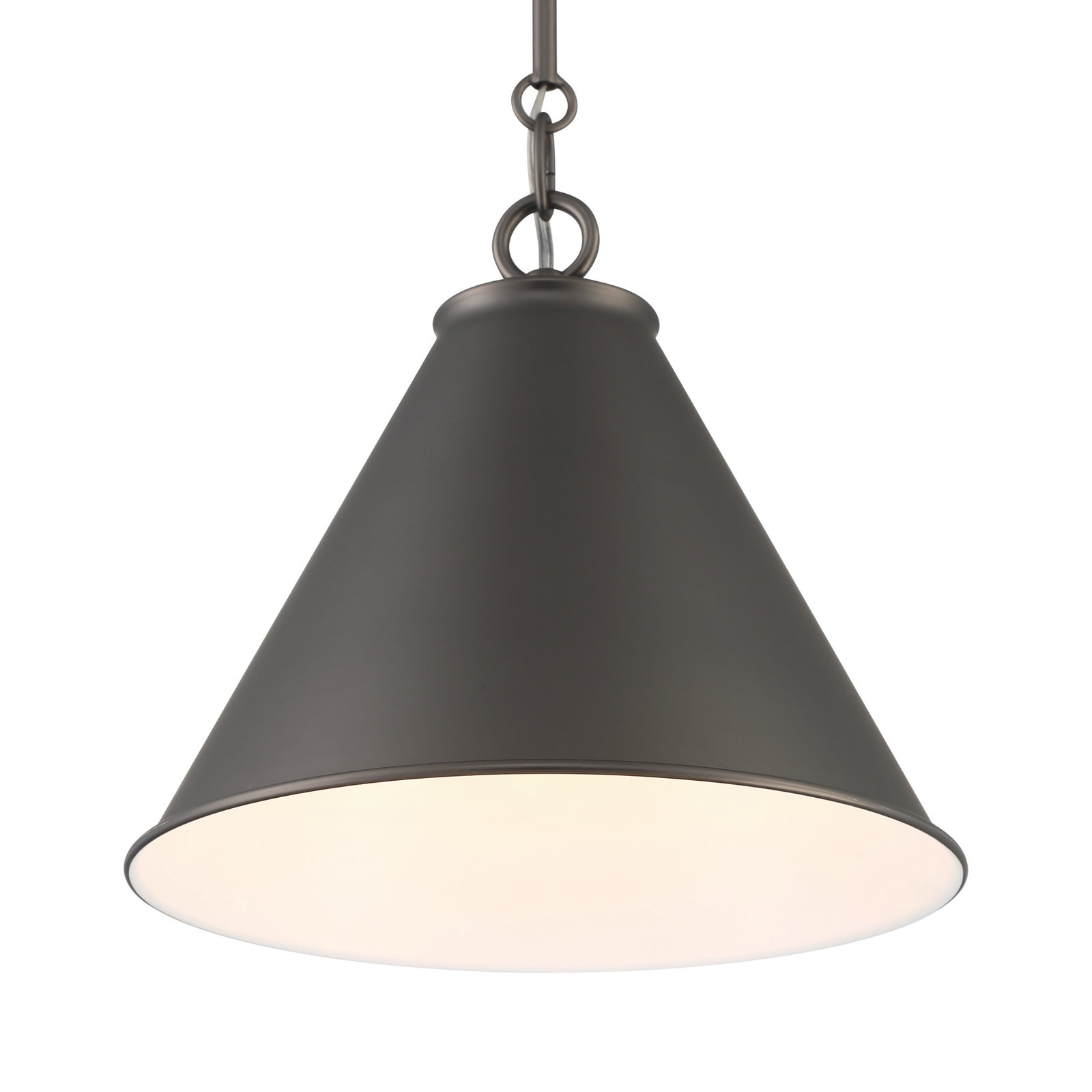 Dimmable Tapered Single Light Pendant, Dark Graphite Bronze