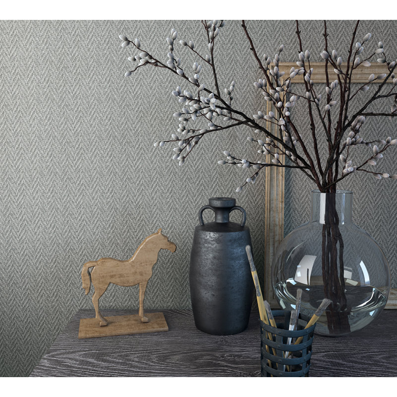 Sisal Weave Texture Wallpaper Roll, Gray