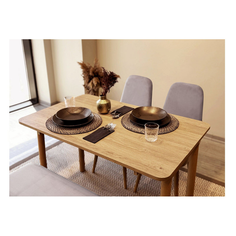 Ensemble de table et chaises de salle à manger extensible D urguard (4 pièces), Gris