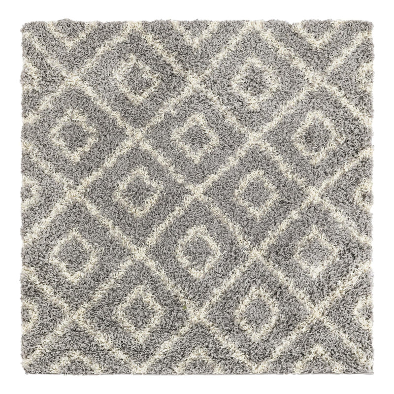 Azbill Geometric Indoor Rug, Square 4'
