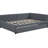 Linen Fabric Daybed With Movable Trundle, Gray, Robust Bed Frame, No Box Spring Needed Gray Requirement, Classic Design For Stable Structure And Space Saving-877255432