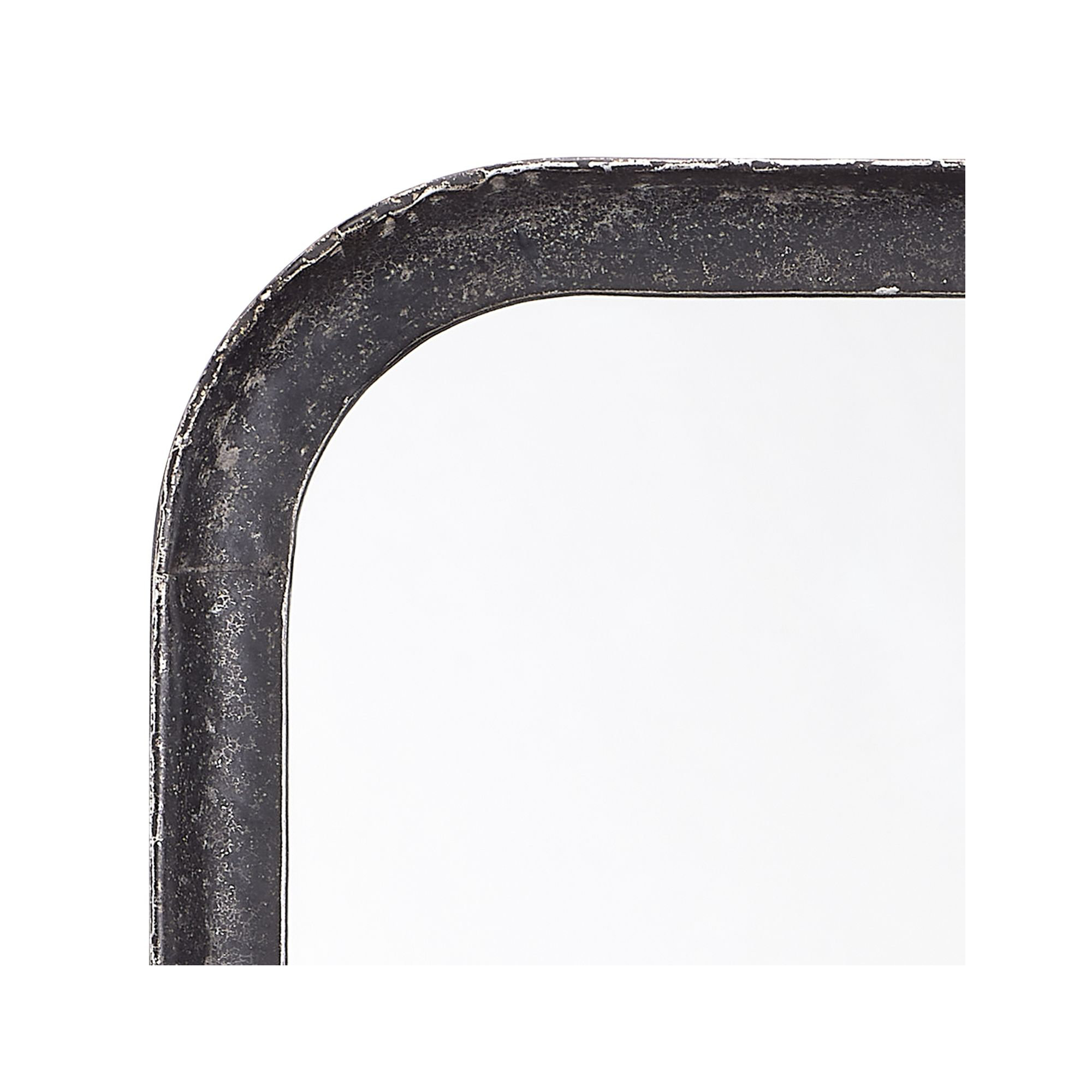 Iron Rectangle Mirror, Distressed Black, 35.5" x 15.75"