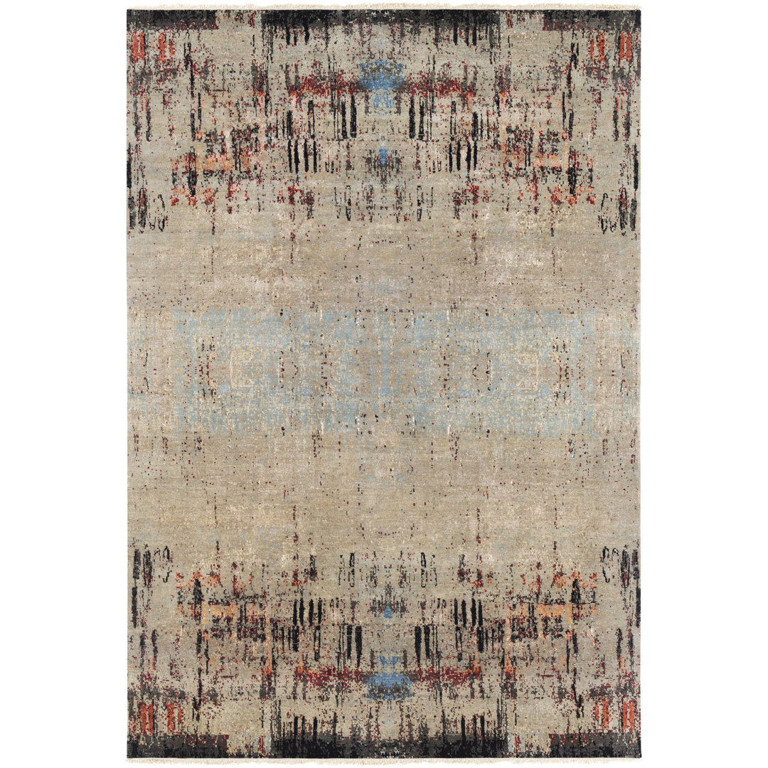 Colaba Hand-Knotted Camel/Aqua Area Rug 17 Stories Rug