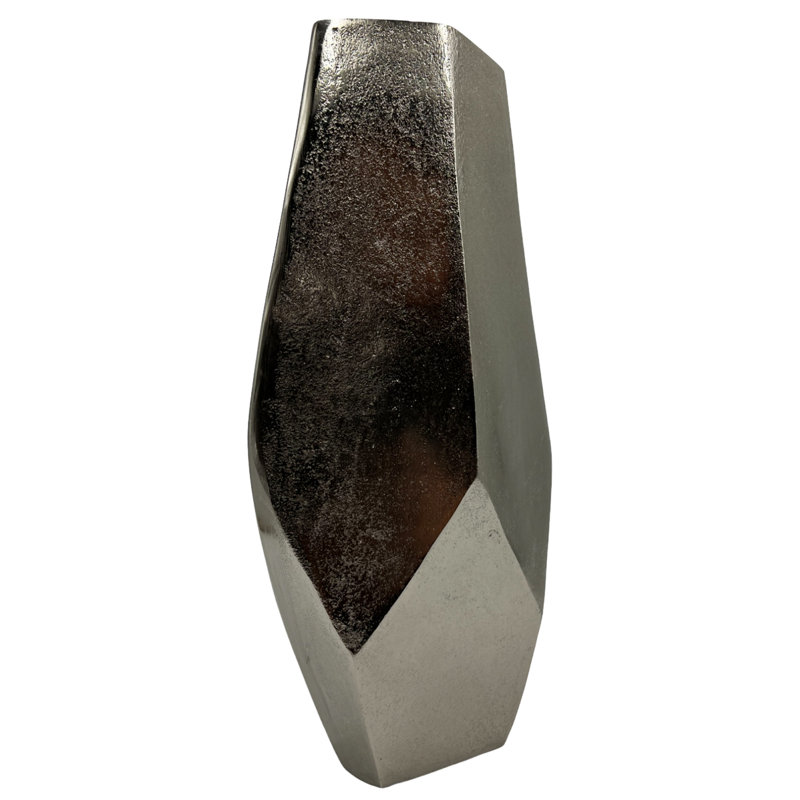 Ashtha Handmade Aluminum Table Vase, Silver