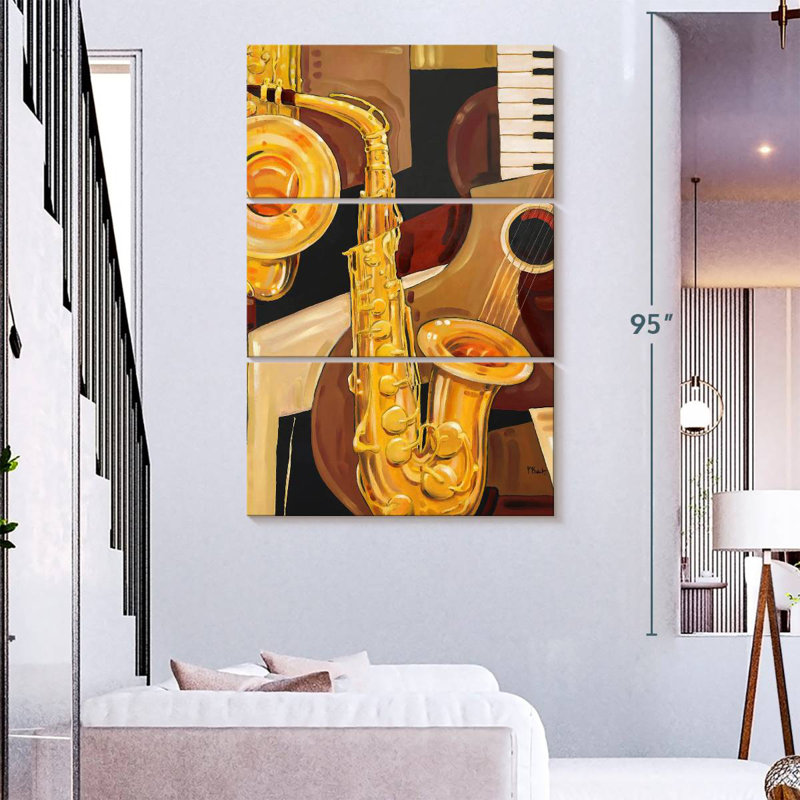 Abarca abstrait sax, H 32 po x l 20 po