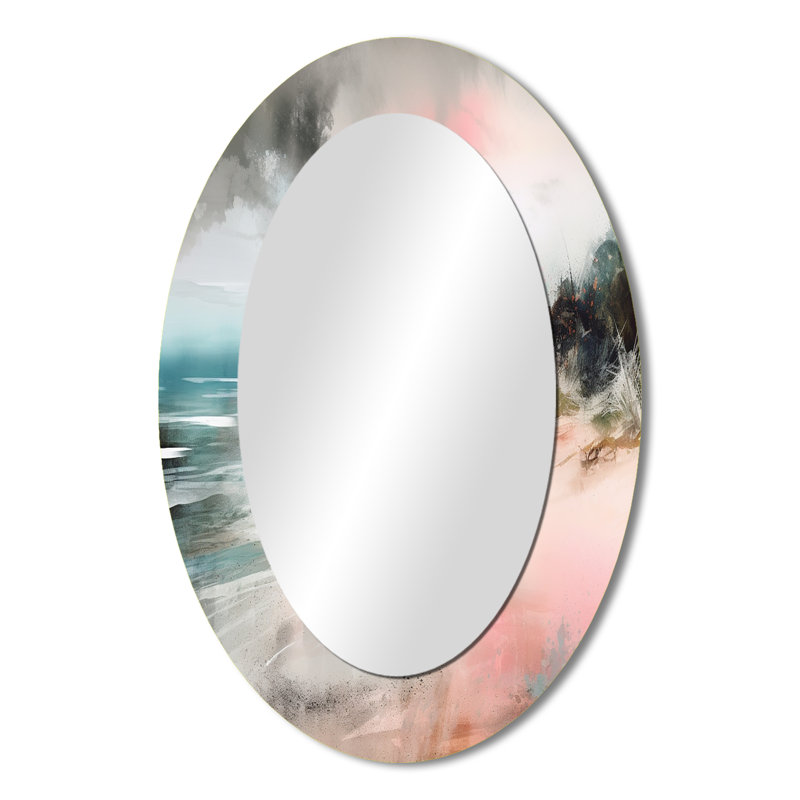 Miroir mural Ocean's Embrace V - Gris, 36 po x 24 po