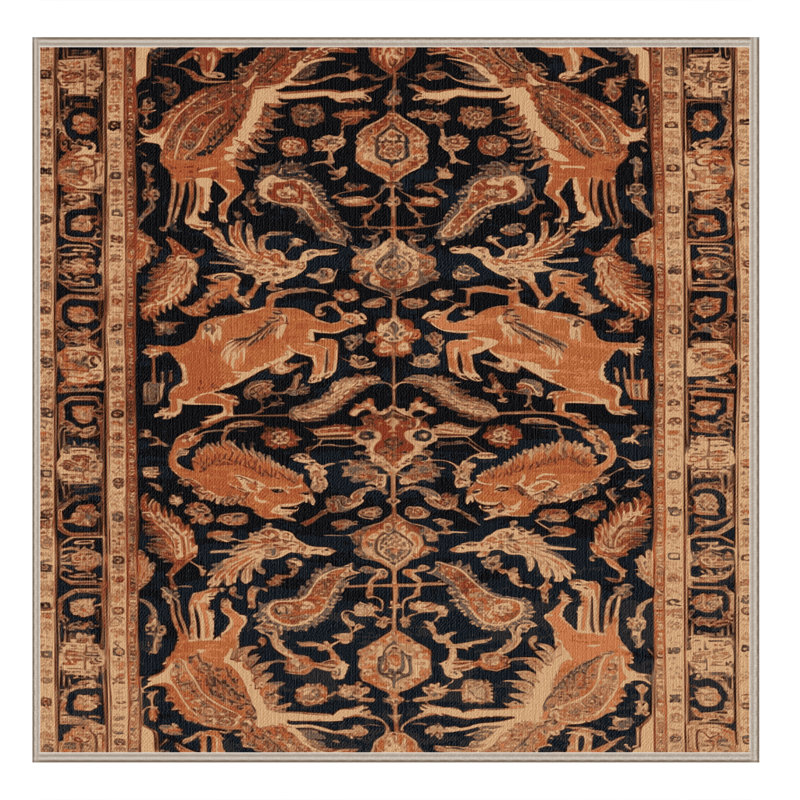 Tapis brun lavable à la machine, Carré 8 pi