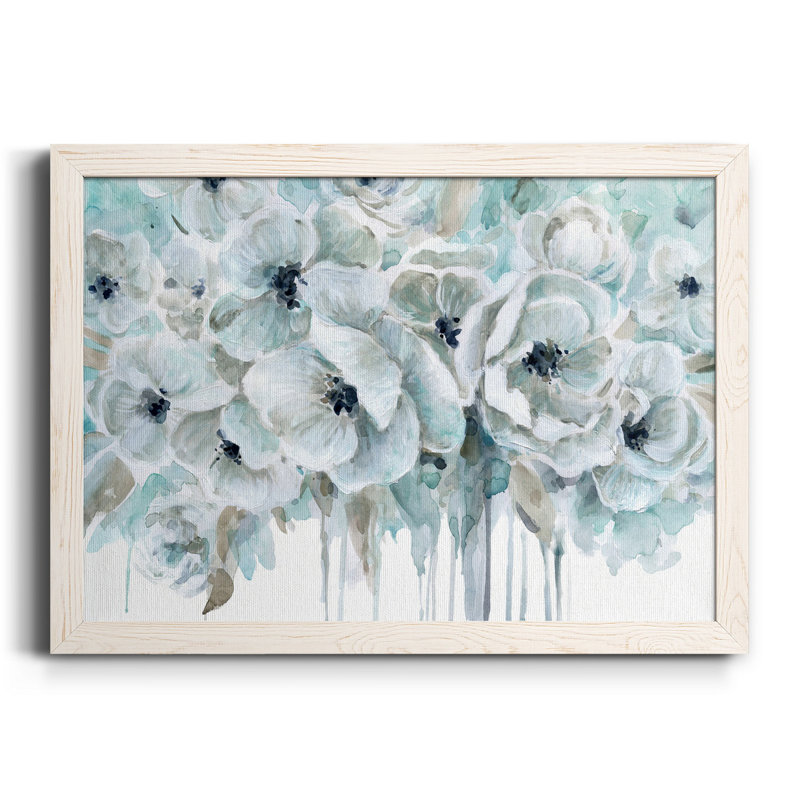 Teal Harmony II - peinture sur toile encadrée, Toile blanche encadrée, H 24 po x l 18 po x P 1,5 po