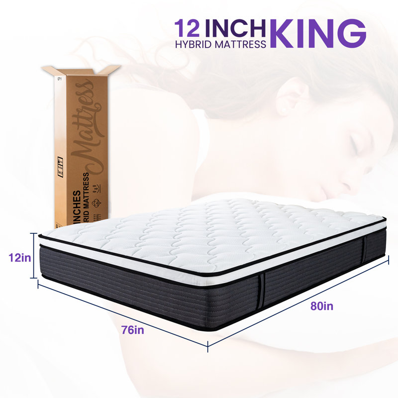 Langione Medium Firm Hybrid and Cooling Foam Mattress, Pressure Relief, and Motion Isolation, CertiPUR-US, Mattress in a Box