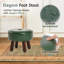 Repose-pieds, repose-pieds rond sous le bureau, repose-pieds en cuir avec pieds en bois antidérapants-13426218