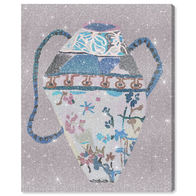 Petals on Porcelain Graphic Art Canvas