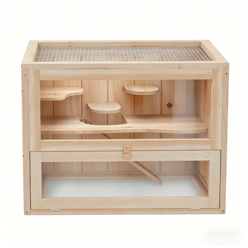 Cages spacieuses et petits animaux, cage rustique en bois pour la maison