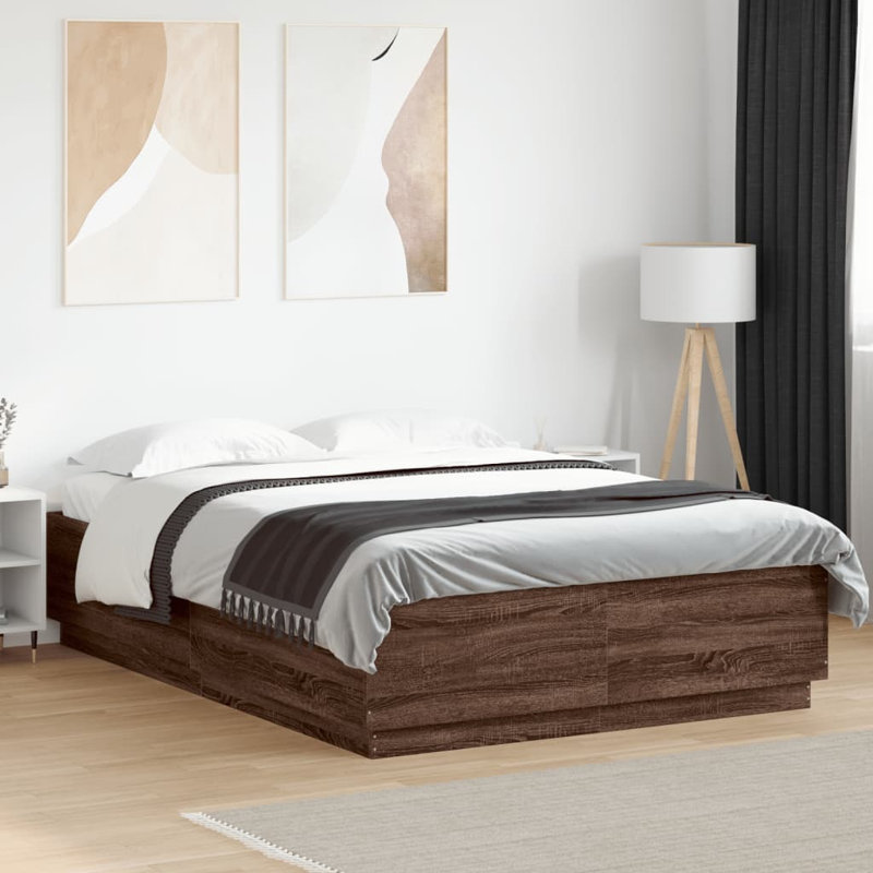 Budhu Bed, Brown Oak, 120 x 200cm