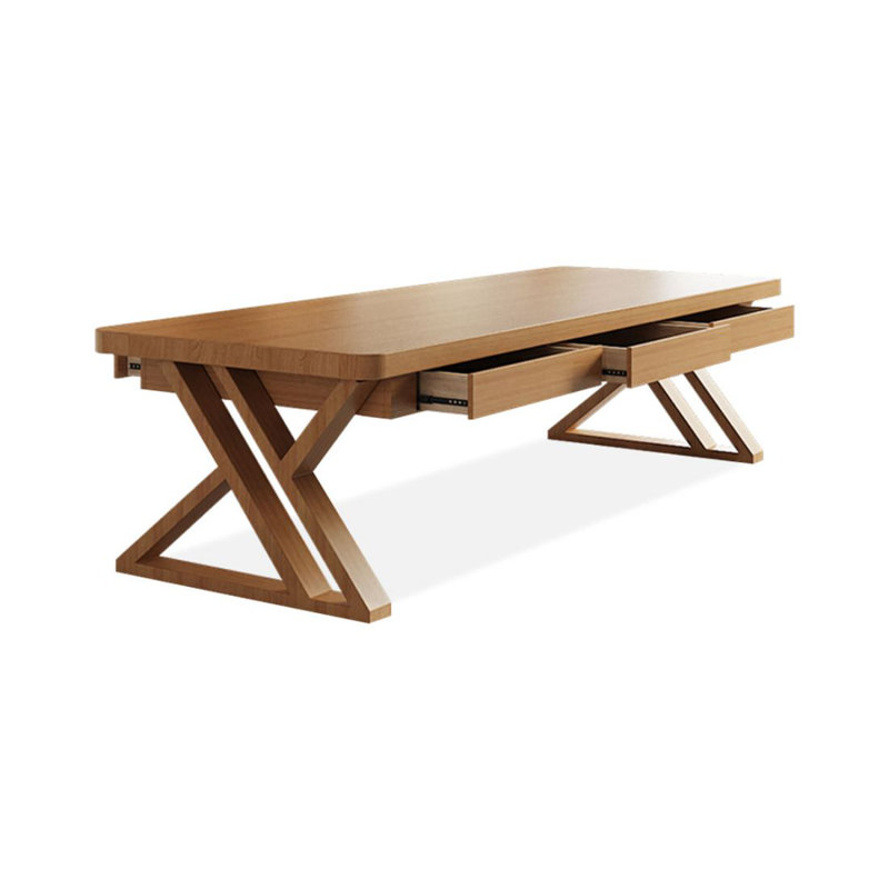 Bureau en bois massif avec tiroirs, H 29,53 po x l 94,49 po x P 35,43 po