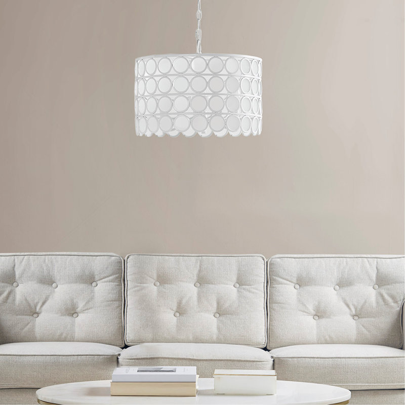 4-Light Glass Drum Shade Chandelier