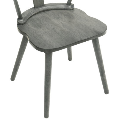 Two Vintage Rustic Side Chairs Gray Solid Wood Build For Kitchen And Dining Areas Simple Setup With Included Assembly Kit Of 2 Rubberwood Construction Rooms Fast Easy Installation