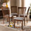 Londonshire Aaditiya Modern And Contemporary Grey Fabric Upholstered Walnut Brown Finished Wood Dining Chair Set