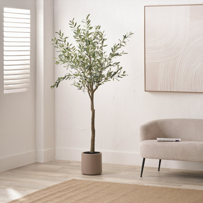 210cm Faux Tree in Cement Pot