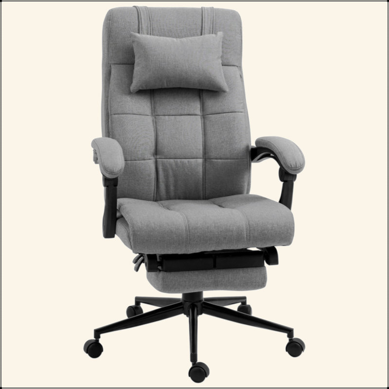 Fauteuil de bureau pivotant à dossier haut en tissu Linen Feel
