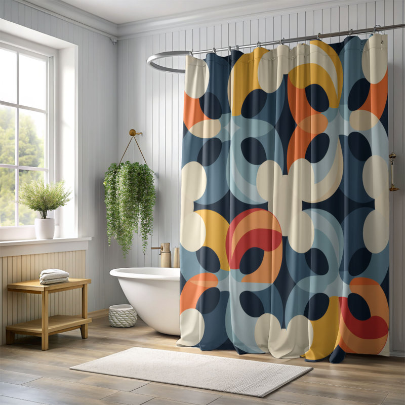 Rideau de douche Vasillaq, H 74 po x l 71 po