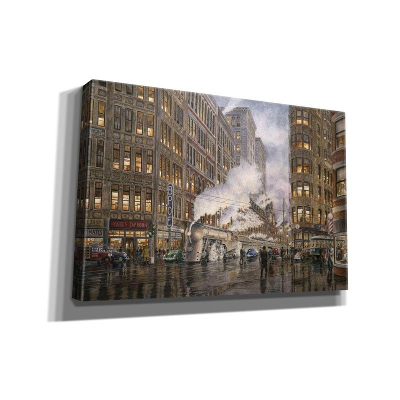 " 20Th Century Ltd. At Syracuse Ny 1936 " by Stanton Manolakas, 12" H x 18" W x 0.75" D