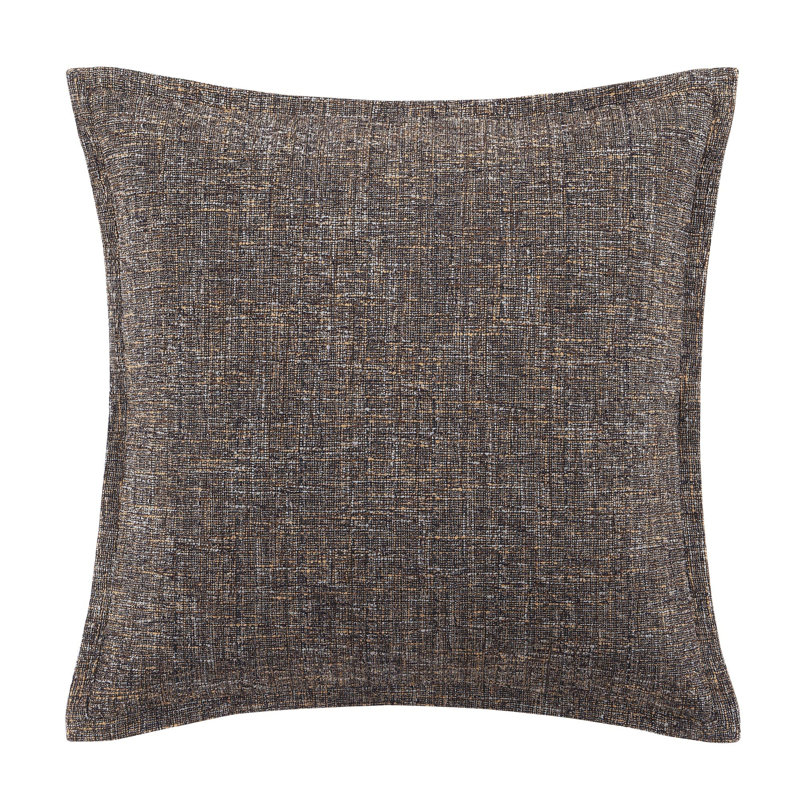 Taie décorative en tweed brun / bleu / noir, Brun