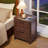 Farmhouse Nightstand With Charging Station, End Tables Bedroom With 2 Large Drawers & 4 Thickened Table Legs-1241698782