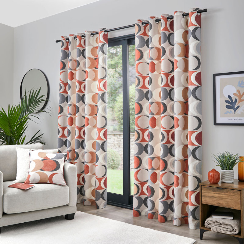 Sander 100% Cotton Semi Sheer Curtain Pair, Width 229 x Drop 183 cm