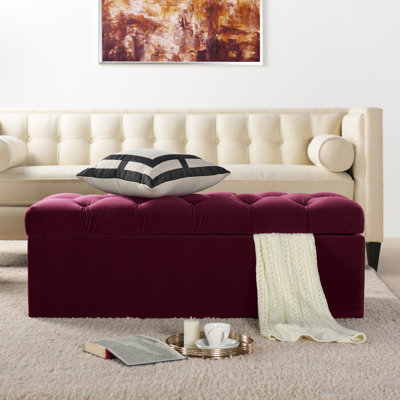 Velvet Upholstered Storage Bench