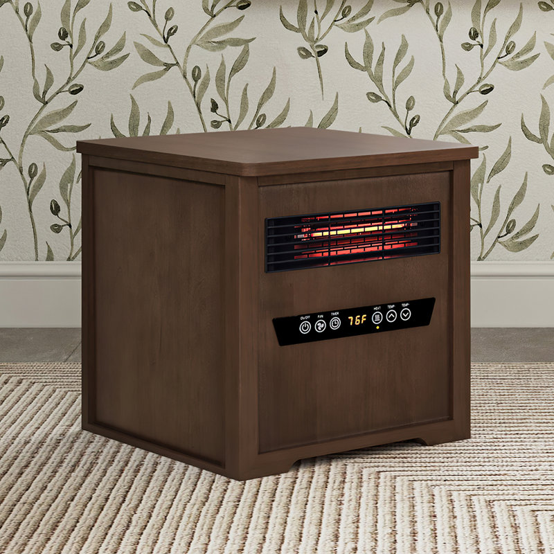 Country Living Infrared Portable Rolling Space Heater with Remote Control, Driftwood Grain Finish, Birchwood