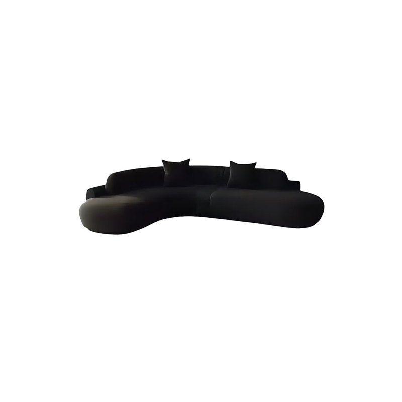 Canapé de coin courbé, H 27,56 po x l 110,24 po x P 110,24 po, 5, Noir, noir, noir, noir