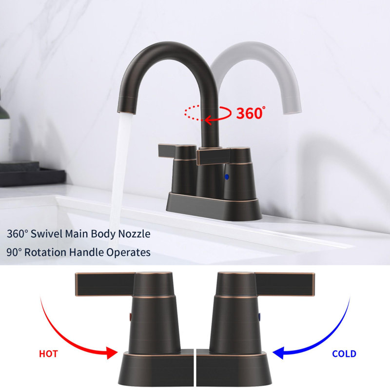 Bathroom faucet with 360 degree turn spout, Oil-Rubbed Bronze