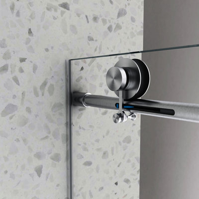 6063 Shower Door - Brushed Nickel, Construction, , Nano Cleaning, Tempered Glass, 70mm 304 Stainless Steel Pulleys For Bathrooms Nickel Finish, Soft Closing,