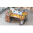 Computer Desk with LED Lighting & Power Strip, Black Gaming Desk with Monitor Stand, Home Office Writing Desk with 3 Fabric Drawers & 1 Fabric File Cabinet-624755392-624755404