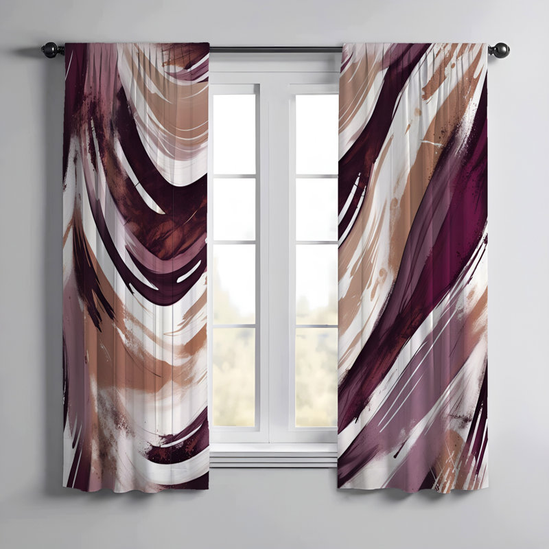 Paire de rideaux semi-transparents en polyester Gorecke, L 20 po x L 82 po