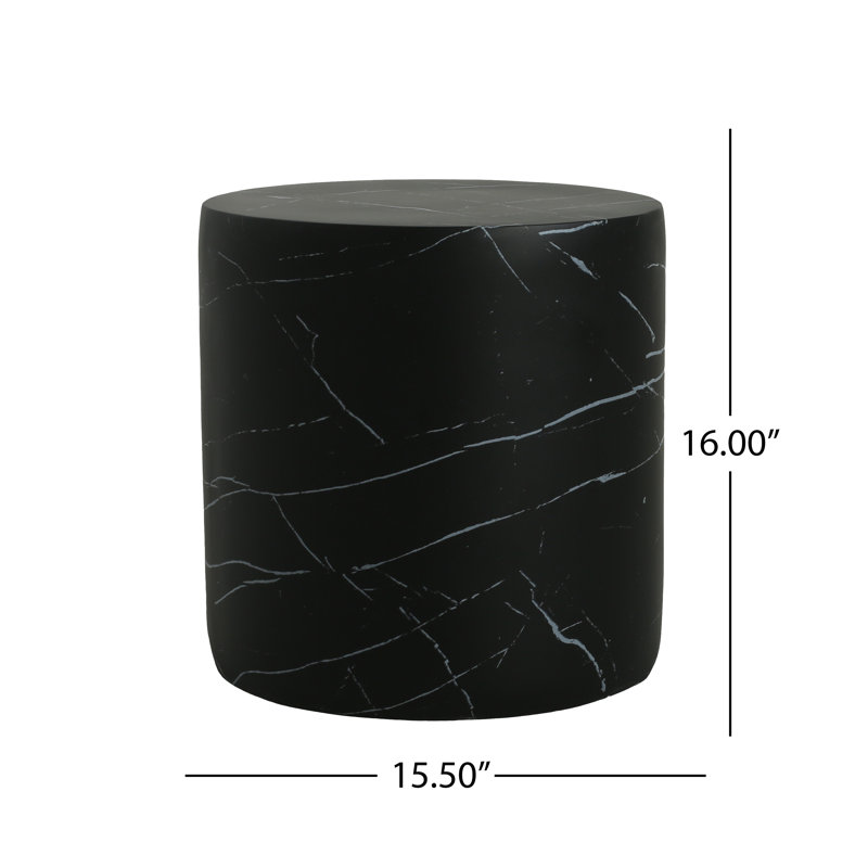  Table d'appoint d'extérieur légère MGO, table d'appoint de salon, noir, Noir