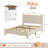Boucle Upholstered Bed And Farmhouse Nightstand 3-Piece Bedroom Set-139264714-139264712