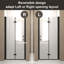 Porte de douche pliante avec verre trempé et cadre en aluminium noir mat