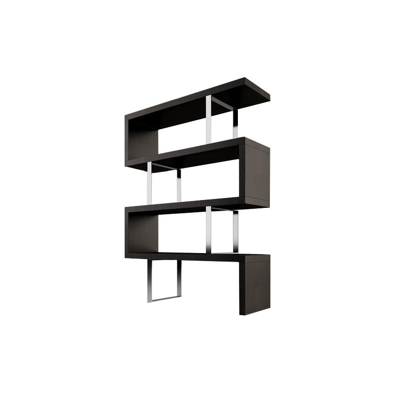 Charlis Metal Geometric Bookcase, (4 Shelves) 67" H x 51" W x 16" D, Black