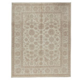 Hand Knotted Wool Area Rug in Cream