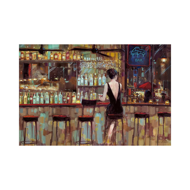 «Elegant In Black» par Ruane Manning - Toile tendue, reproduction sur toile, H 18 po x l 26 po x P 1,5 po, Pas de tapis