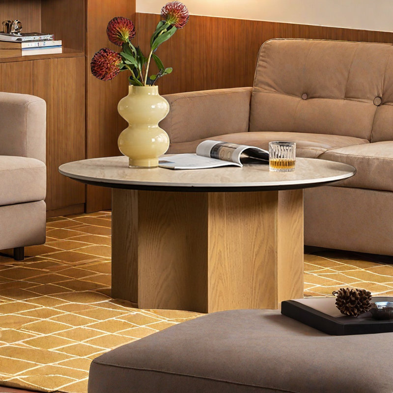 Rock plate end table, 15.9" H x 35.4" L x 35.4" W