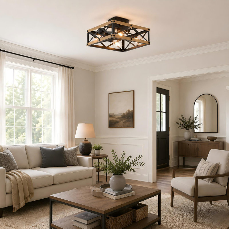 22.6" Caged Flush Mount Ceiling Fans 