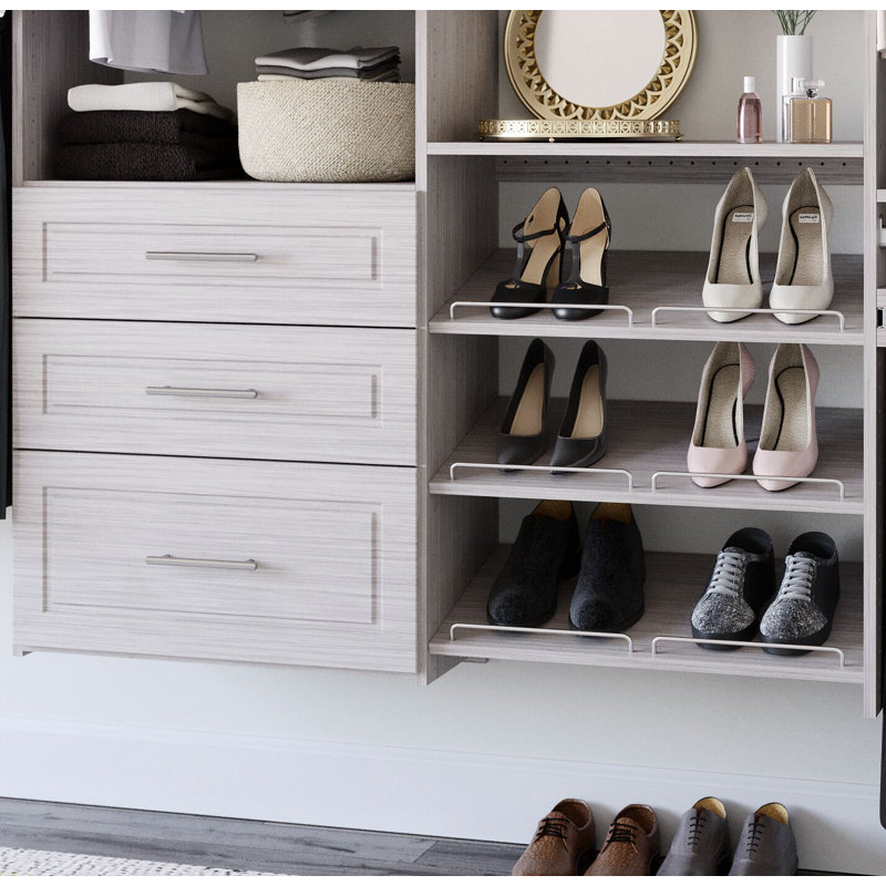 Tiroir surélevé moderne H 12 po x l 24 po x P 13,5 po Kayli, Gris patiné