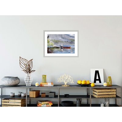 «The Red Canoe» par Winslow Homer, impression giclée sur cadre