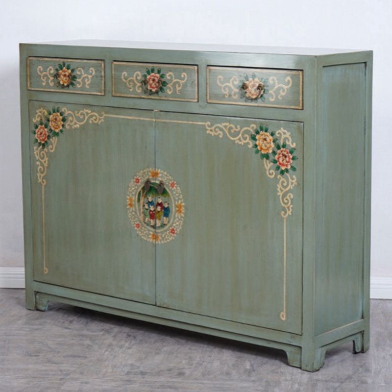 Simple Classical Porch Cabinet 55.1 " W Solid Wood Sideboard